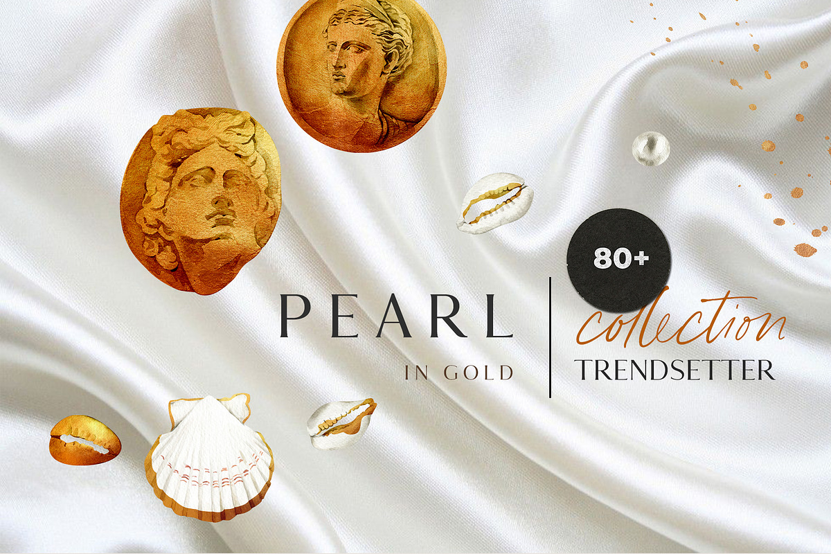 PEARL IN GOLD shell trend collection in Illustrations - product preview 8