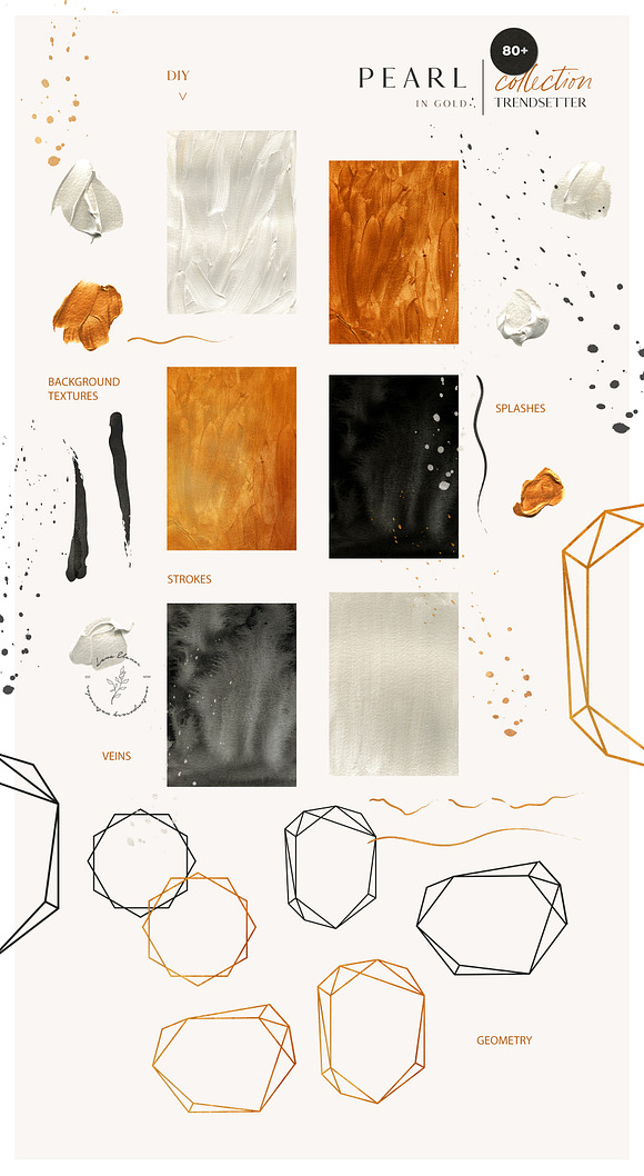 PEARL IN GOLD shell trend collection in Illustrations - product preview 5
