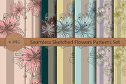 50% OFF Seamless sketched flowers