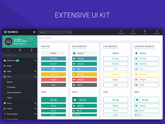 Quarca Bootstrap Dashboard Template in App Templates - product preview 1