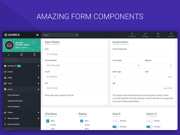Quarca Bootstrap Dashboard Template in App Templates - product preview 2