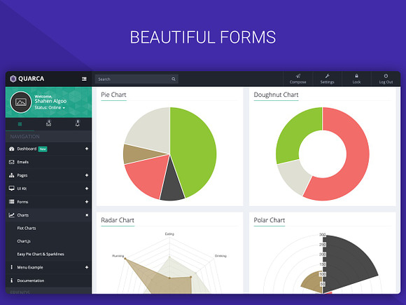 Quarca Bootstrap Dashboard Template in App Templates - product preview 3