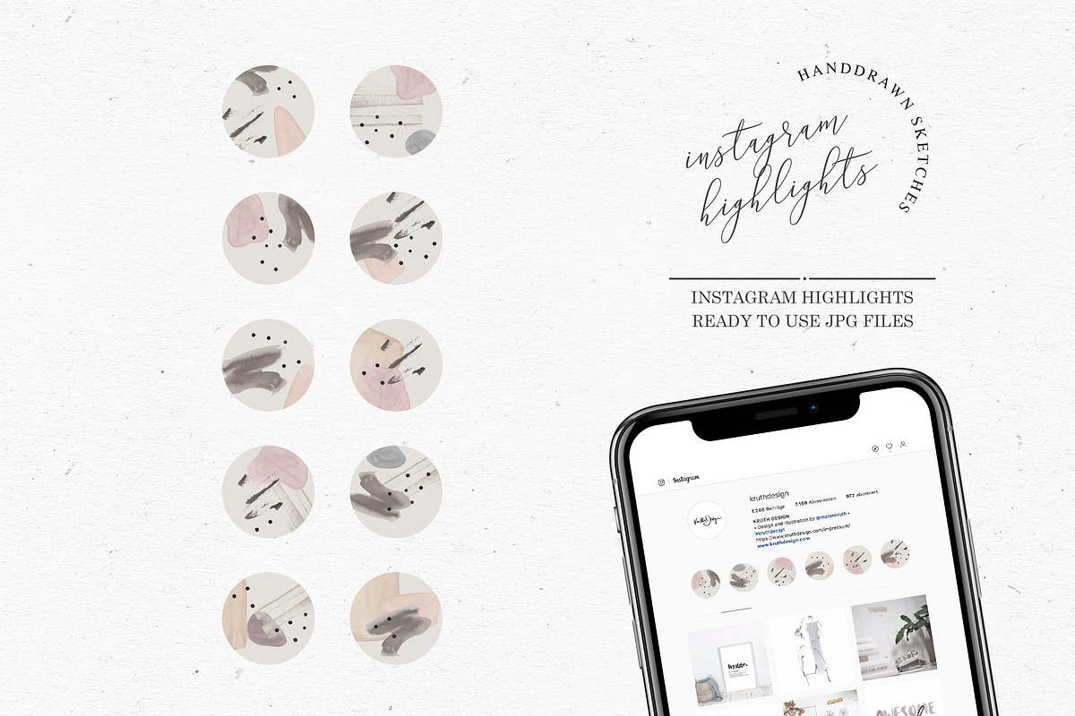 INSTAGRAM HIGHLIGHTS / story sketch in Instagram Templates - product preview 8