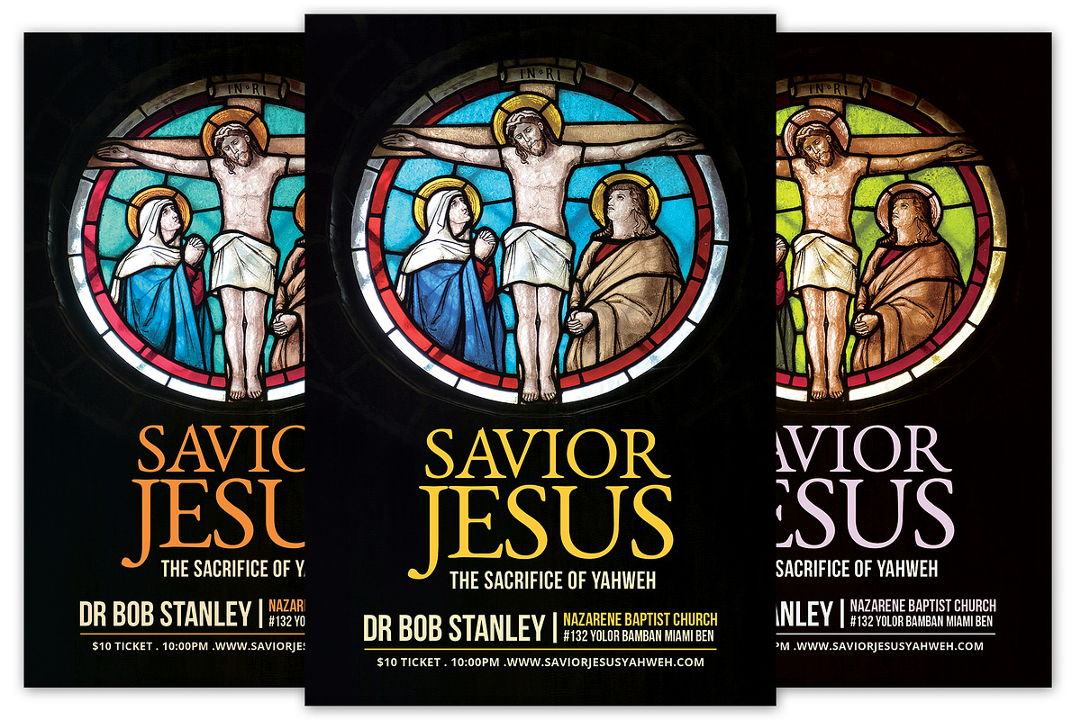 Savior Jesus Church Flyer in Flyer Templates - product preview 8