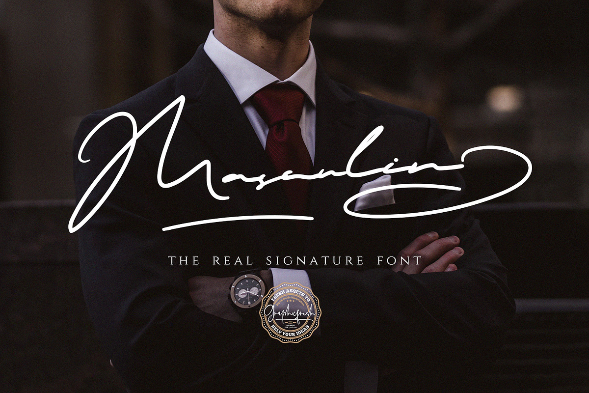 MASCULIN - The Real Signature Font in Script Fonts - product preview 8