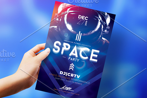 Space Party Flyer Template in Flyer Templates - product preview 1