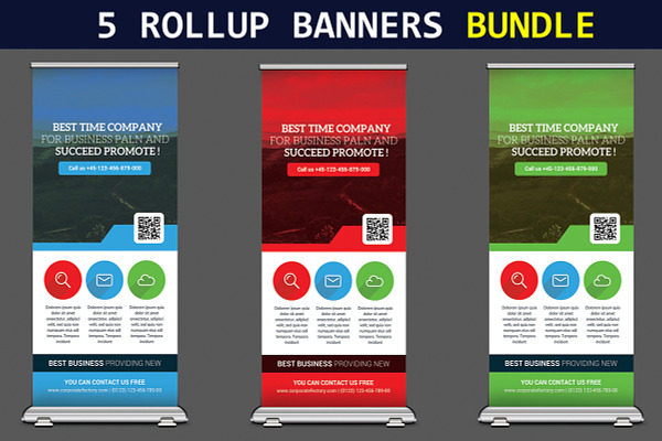 5 Business Rollup Banners Bundle