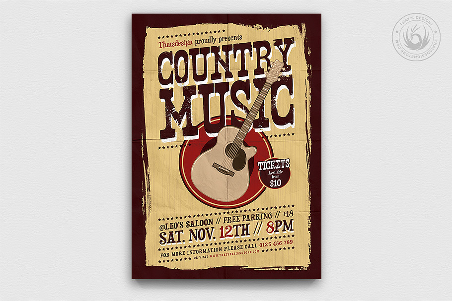 Country Music Flyer Template V3 in Flyer Templates - product preview 8