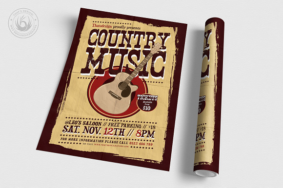 Country Music Flyer Template V3 in Flyer Templates - product preview 2