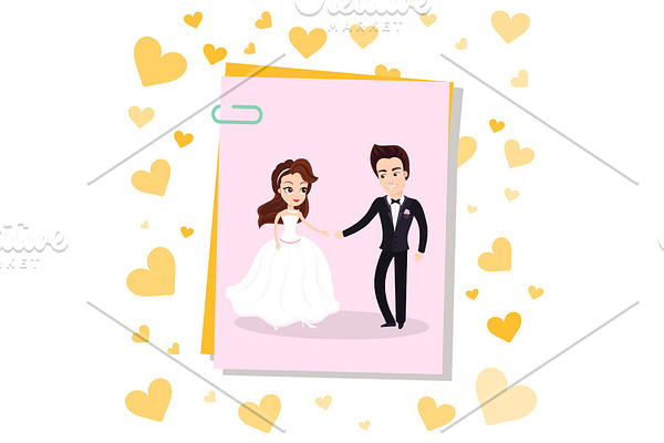 Photo Card on Clip Happy Newlywed