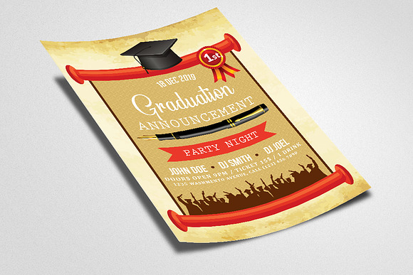 Graduation Party Flyer Template in Flyer Templates - product preview 1