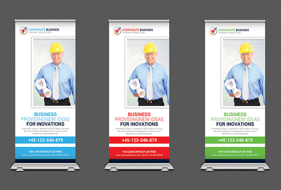 5 Multipurpose Rollup Banners Bundle in Flyer Templates - product preview 1