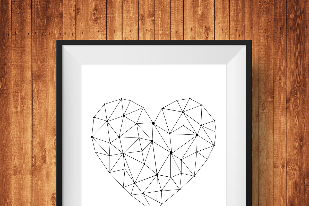 Heart Geometric, Wall Art, Decor in Illustrations - product preview 8