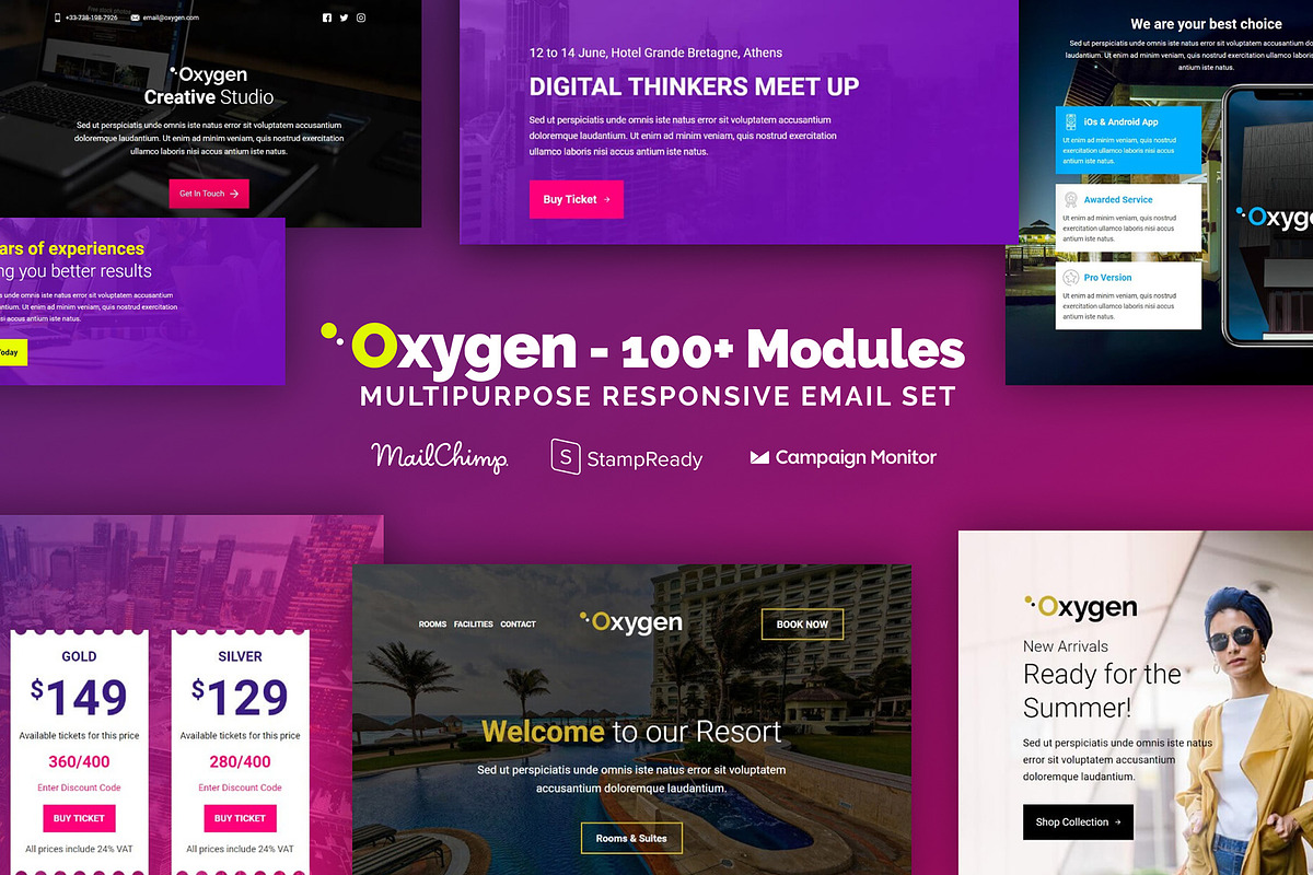 Oxygen - Multipurpose Email Set in Mailchimp Templates - product preview 8