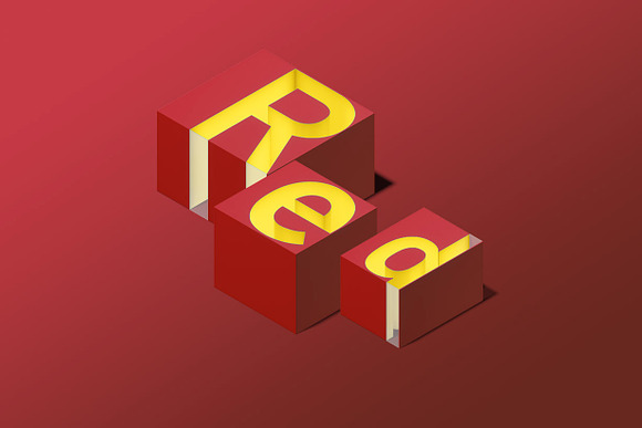 Cube 3d Psd Font - Isometric view 02 in Objects - product preview 8