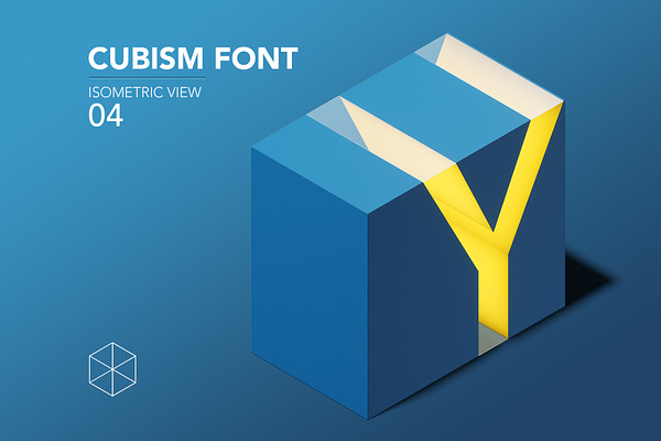 Cube 3d Psd Font - Isometric view 04