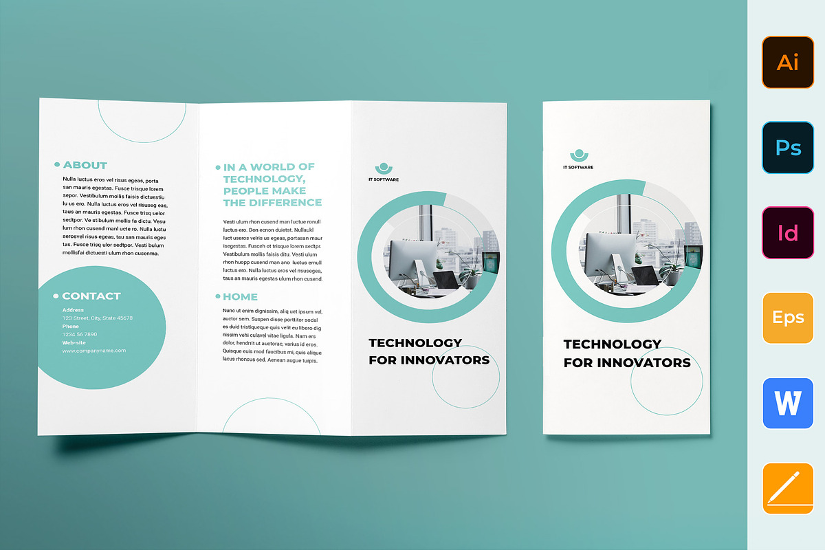 IT Software Brochure Trifold in Brochure Templates - product preview 8