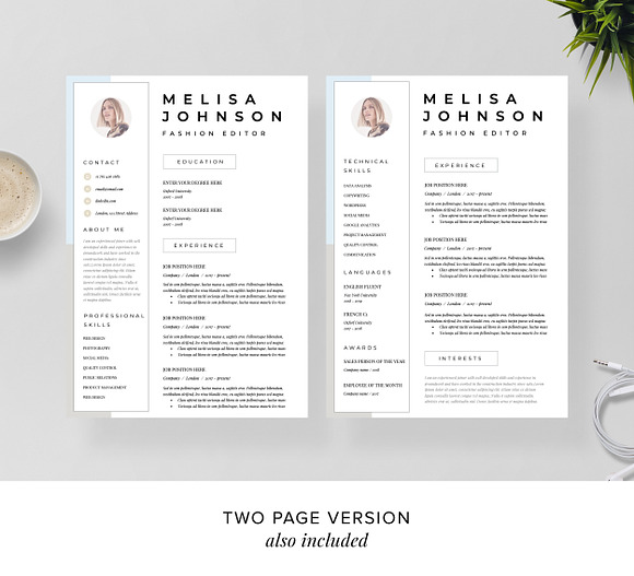 Resume Template 1, 2 page | Seattle in Resume Templates - product preview 3