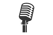 Old Style Vintage Microphone Icon on