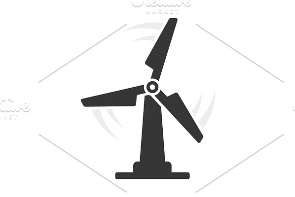 Windmill Eco Icon on White