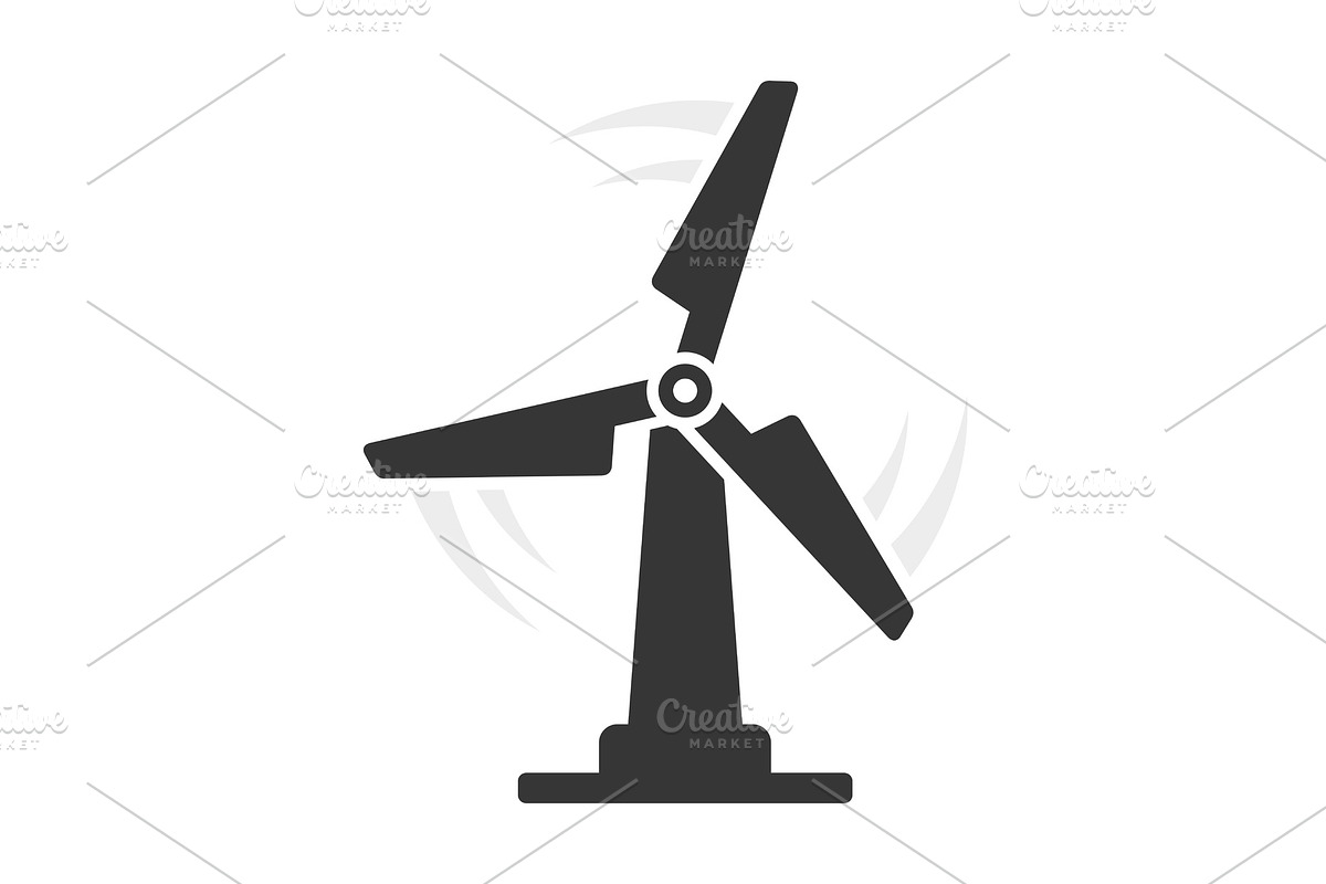 Windmill Eco Icon on White in Icons - product preview 8