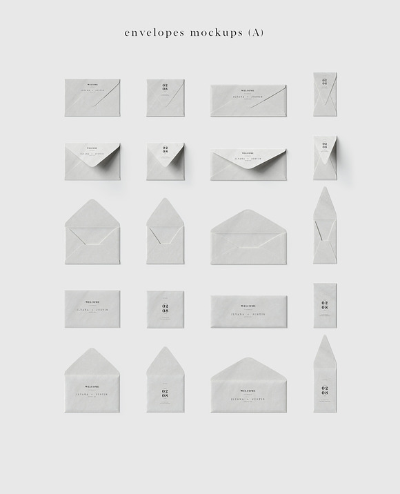 Papers&Envelopes - Big mockup set in Scene Creator Mockups - product preview 19