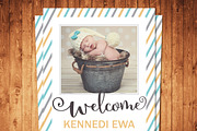 Newborn Baby Card Announcement