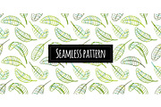 Green leaves, seamless pattern for