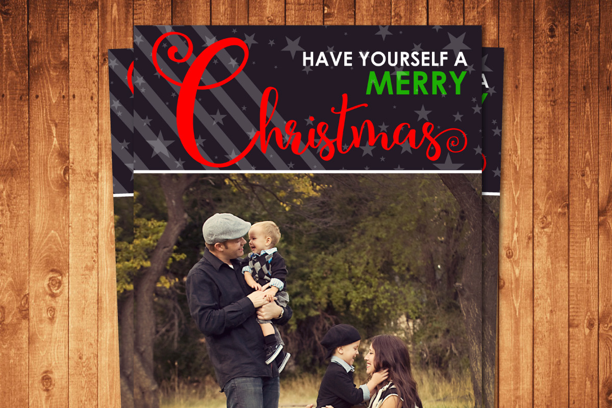 Chirstmas Card Photoshop Template in Postcard Templates - product preview 8