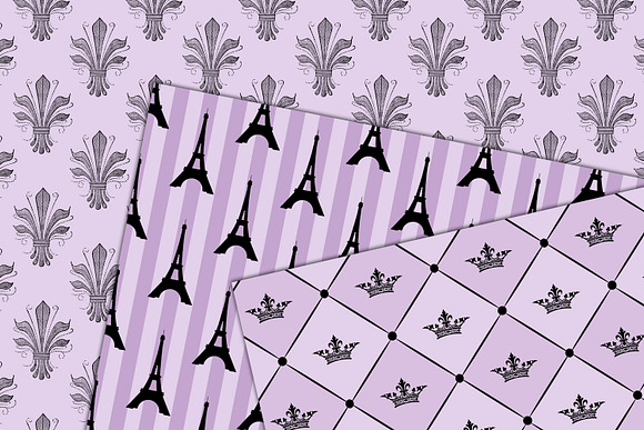 Purple Paris Digital Paper in Patterns - product preview 3