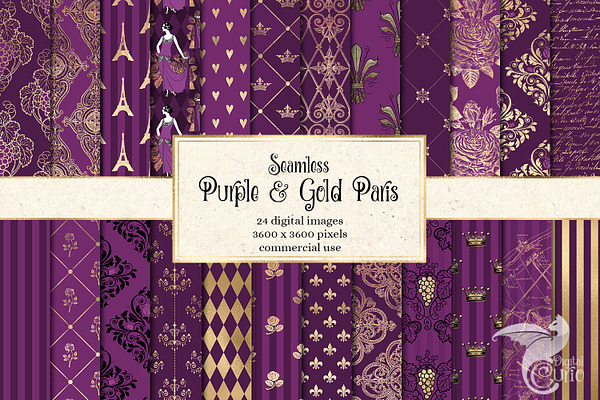 Purple & Gold Paris Patterns