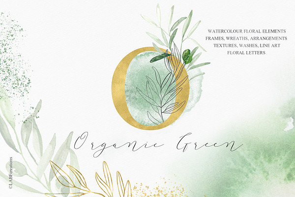 Organic Green Olive watercolors
