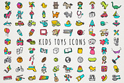 Kids Toys Icons Set