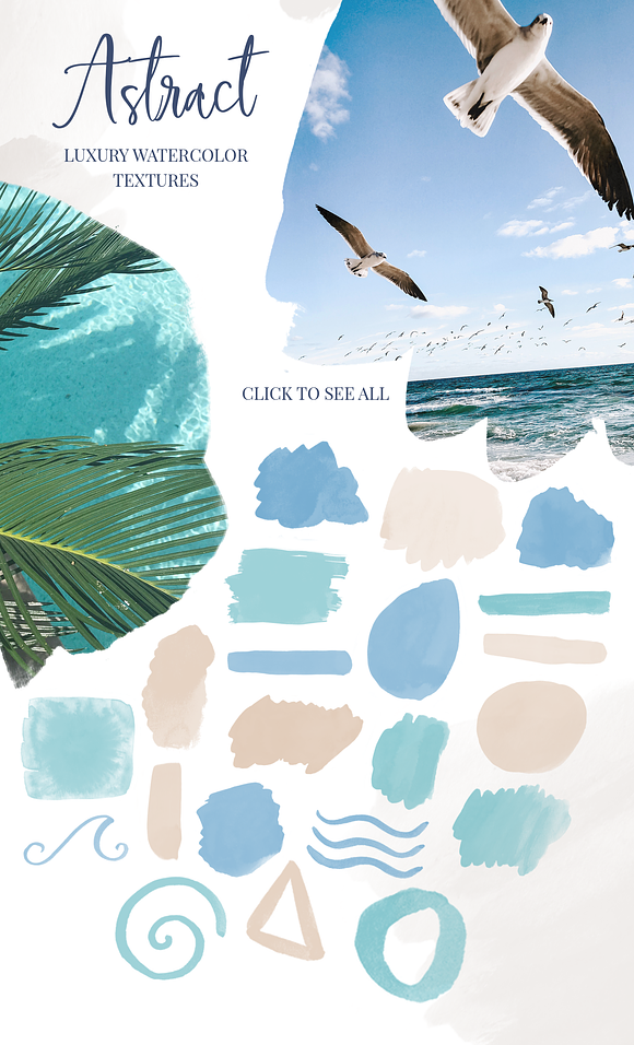 Summer splash - watercolor brushes in Photoshop Brushes - product preview 3