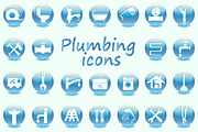 Plumbing Icons Flat Design