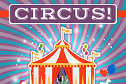 Vintage circus poster template