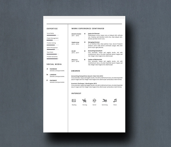 Professional Resume Template in Letter Templates - product preview 2