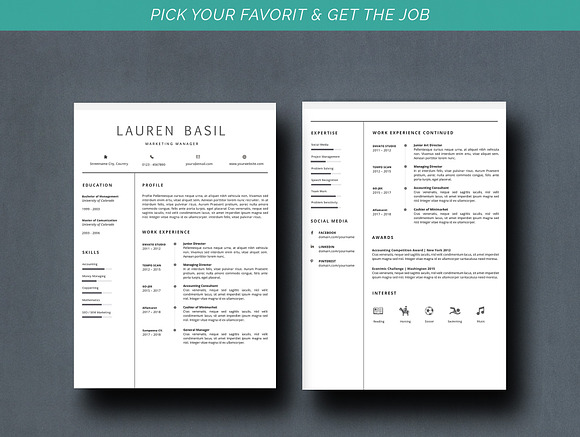 Professional Resume Template in Letter Templates - product preview 3