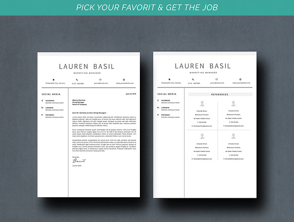 Professional Resume Template in Letter Templates - product preview 6