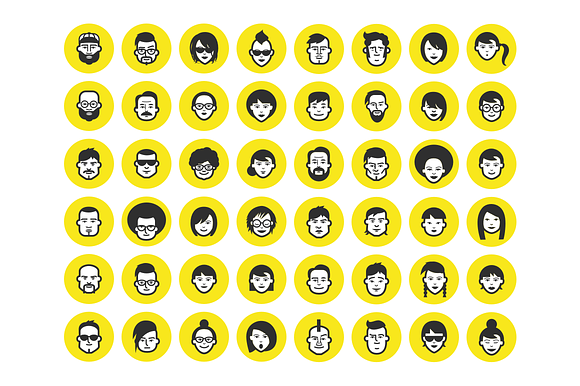 48 Avatar Icons + Font in Avatar Icons - product preview 1
