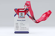 Red & Blue ID Card Design for Office