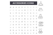 Accessories line icons, signs