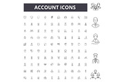 Account line icons, signs, vector