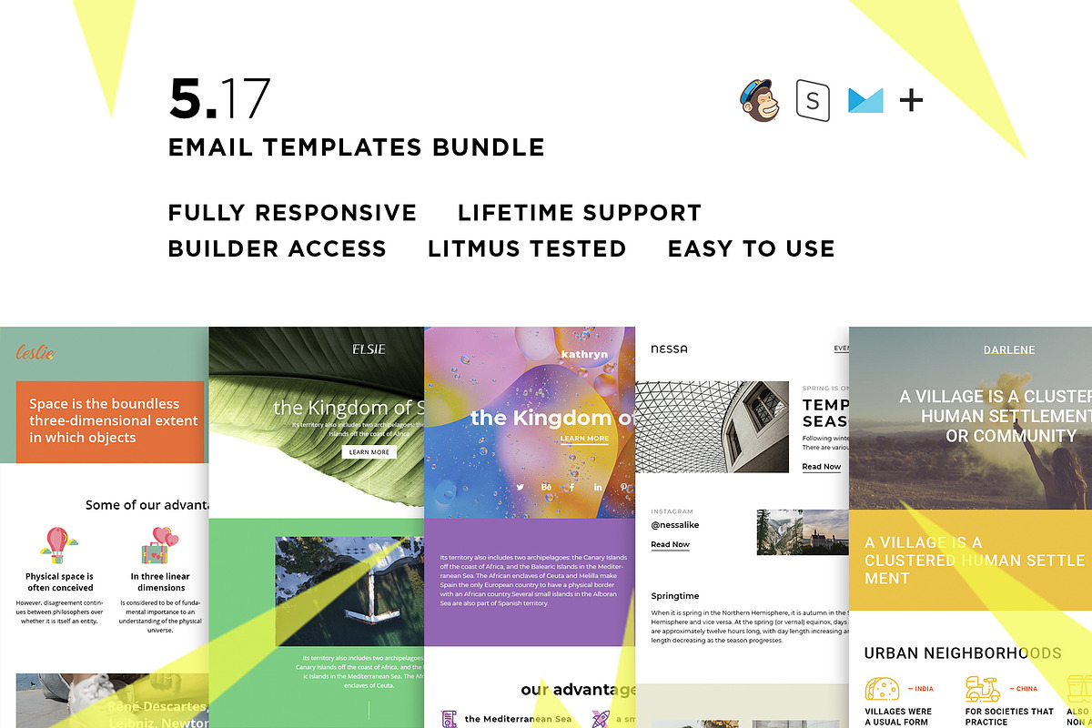 5 Email templates bundle XVII in Mailchimp Templates - product preview 8