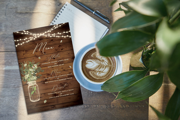 Rustic Wedding Invitation Set in Card Templates - product preview 5
