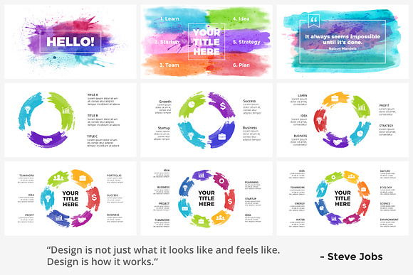 Watercolor Infographics. PowerPoint in Templates - product preview 2