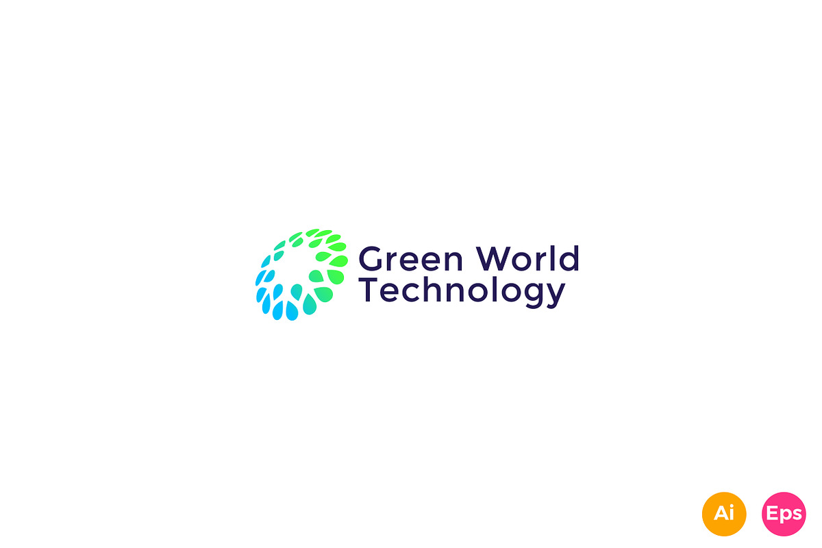Green World Technology logo Template in Logo Templates - product preview 8