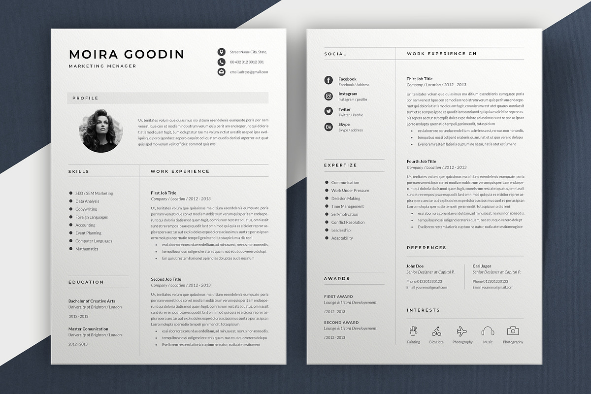 Resume Template | Moira in Resume Templates - product preview 8