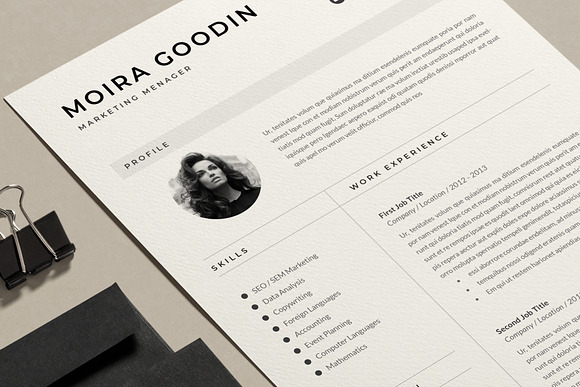 Resume Template | Moira in Resume Templates - product preview 1