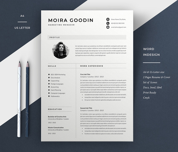 Resume Template | Moira in Resume Templates - product preview 2